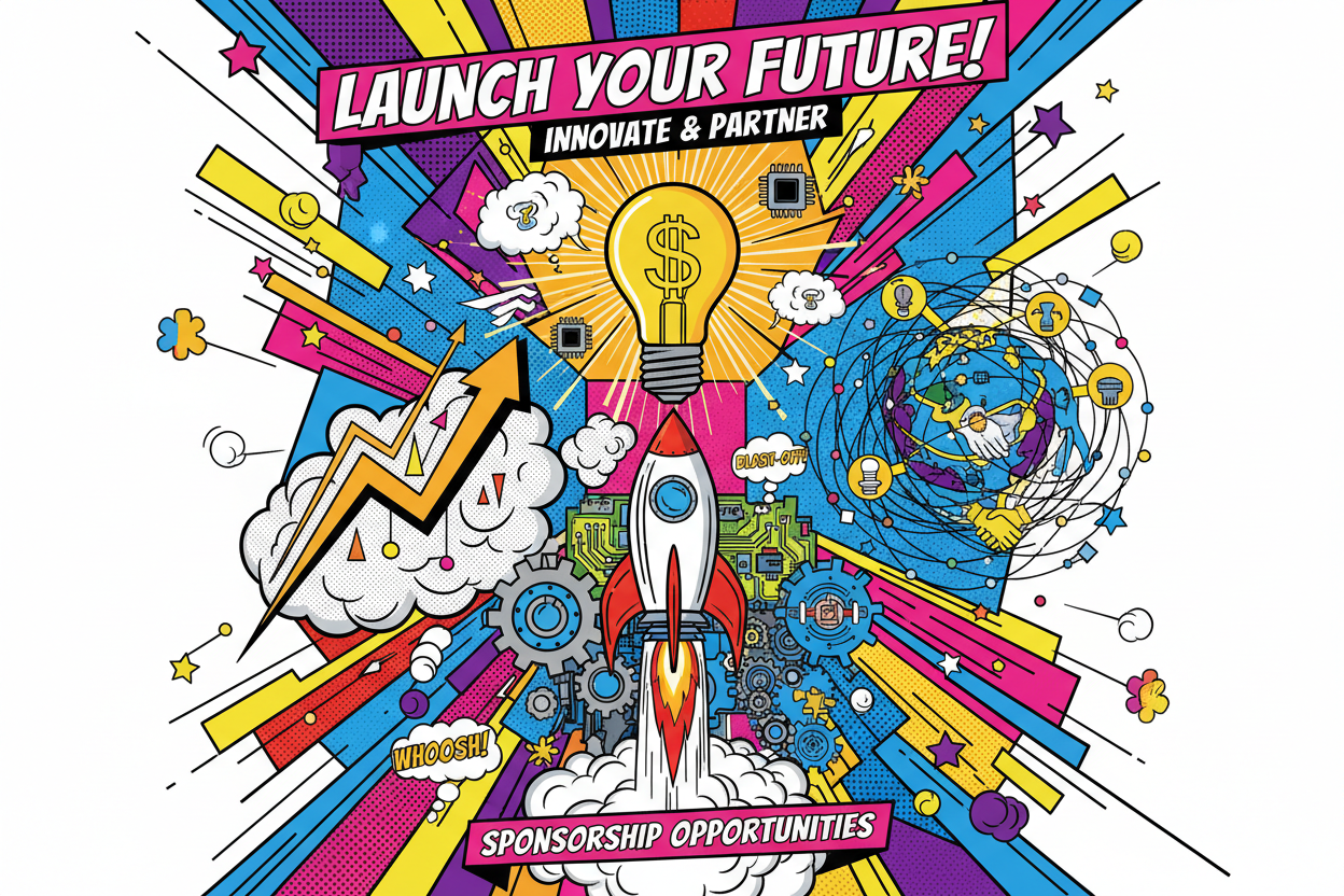 in a POP style we need an image that is applicable for STARTUPs. This is a PACKAGE product for sponsors... 